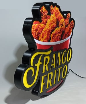 Luminoso Led Frango Frito Decoração FastFoodPlaca Letreiro Iluminado
