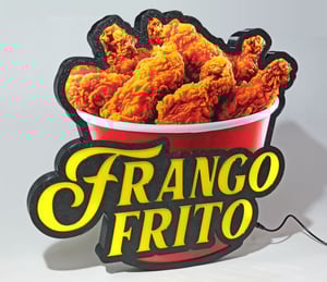 Luminoso Led Frango Frito Decoração FastFoodPlaca Letreiro Iluminado