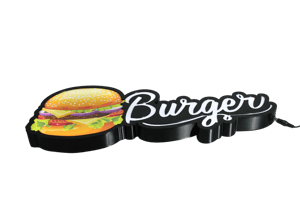 Luminoso Led Hamburguer Decoração Hamburgueria Placa Letreiro Iluminado