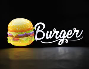 Luminoso Led Hamburguer Decoração Hamburgueria Placa Letreiro Iluminado