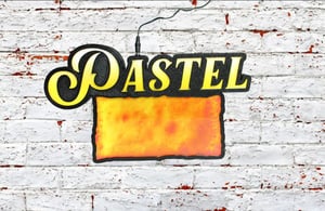 Luminoso Led Pastel Decoração Pastelaria Placa Letreiro Iluminado