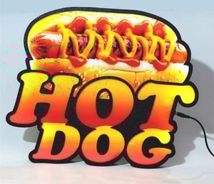 Luminoso Led Hot dog Decoração Cachorro quente Placa Letreiro Iluminado