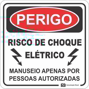 Kit 20 Adesivo Perigo Alta Tensão - Risco Choque Elétrico