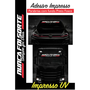 Adesivo Para Carro Parabrisa Nunca foi Sorte Sempre foi Deus