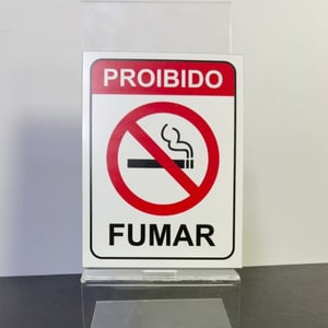 Placa Proibido Fumar 20x15cm 5 peças Impressão UV Sinalização Ambiente Sem Fumo