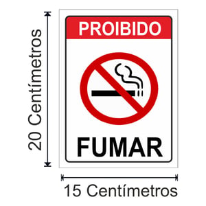 Placa Proibido Fumar 20x15cm 5 peças Impressão UV Sinalização Ambiente Sem Fumo