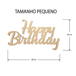 Letreiro Happy Birthday MDF 3mm | Placa Festa Aniversário Decoração Painel 40 a 67cm