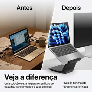 Suporte Notebook até 17” Ergonômico | Base para Notebook e Tablet Slim Antiderrapante Mesa