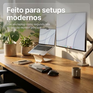 Suporte Notebook até 17” Ergonômico | Base para Notebook e Tablet Slim Antiderrapante Mesa