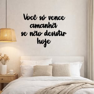 Frase Decorativa MDF Preto Autocolante Corte Laser Quarto Sala Parede Motivacional