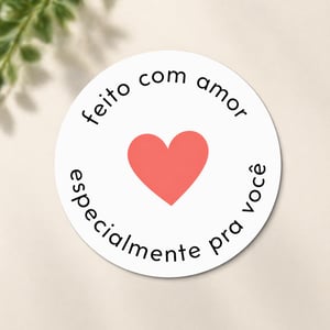 Etiquetas Adesivas Vinil  Feito com Amor Resistente Água Freezer Selo Embalagem Alta Qualidade