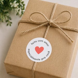 Etiquetas Adesivas Vinil  Feito com Amor Resistente Água Freezer Selo Embalagem Alta Qualidade