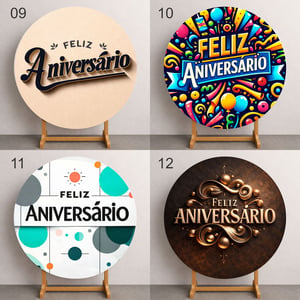 Capas Festa Aniversario Painel Redondo Decorativo Vários Temas