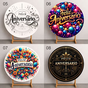 Capas Festa Aniversario Painel Redondo Decorativo Vários Temas