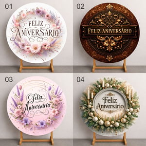 Capas Festa Aniversario Painel Redondo Decorativo Vários Temas