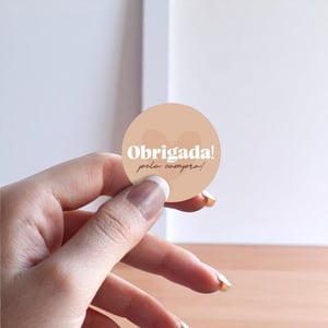 Adesivo para embalagem 3x3 redondo etiqueta obrigada pela compra - para seda caixa