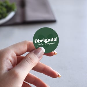 Adesivo para embalagem 3x3 redondo etiqueta obrigada pela compra - para seda caixa