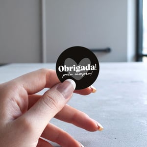 Adesivo para embalagem 3x3 redondo etiqueta obrigada pela compra - para seda caixa