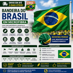 Bandeira Do Brasil Grande Microfibra