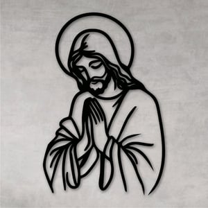 Quadro Decorativo Vazado Cristo Crucifixo Religioso MDF Preto 3