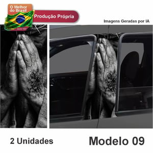 Adesivo de Coluna de Porta Carro Gladiador, Guerreiro, Leão e Jesus.