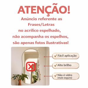 Letras de Acrílico Decorativas Espelhado 2mm Frase Parede Alto Brilho Decoração Quarto Sala Fácil Aplicação