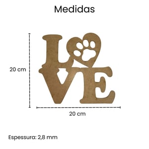 Placa Decorativa Love Gatos e Cachorros MDF Corte Laser Decoração De Parede