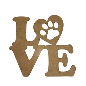 Placa Decorativa Love Gatos e Cachorros MDF Corte Laser Decoração De Parede