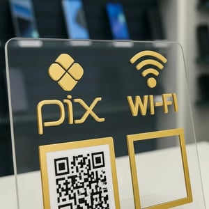 Placa Pix Wifi Acrílico 2 mm 16x9 cm  Corte a Laser  