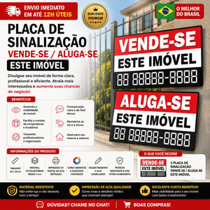 Placa Vende-se Aluga-se Casa Comércio Terreno Imóvel 40x30