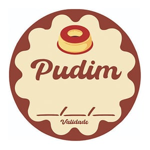 Etiqueta Adesiva Pudim 4x4cm | 60 Unidades | Para Doces e Confeitaria | Pronta Entrega Vinil Adesivo 4x4cm | 60 Unidades 4x0  Corte Redondo 