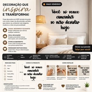 Frase Decorativa MDF Preto Autocolante Corte Laser Quarto Sala Parede Motivacional