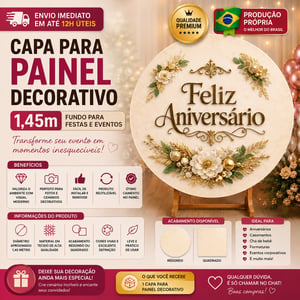 Capas Festa Aniversario Painel Redondo Decorativo Vários Temas