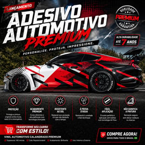Adesivo Para Carro 400x125 cm Vinil Brilho Várias Estampas