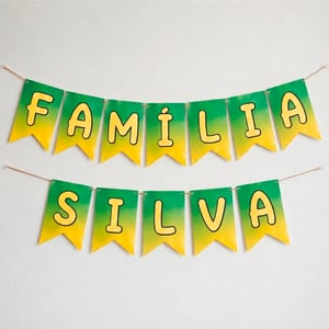Bandeirola Personalizada Papel 180g 12x18cm Impressão Colorida   Acompanha cordão para montagem