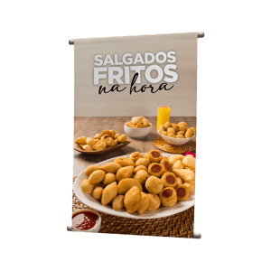 Banner - 120x80cm Lona Brilho 280g  4x0 Sem Verniz UV Tubete e Corda 