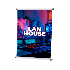 Banner - 90x60cm Lona Brilho 440g  4x0 Sem Verniz UV Tubete e Corda 