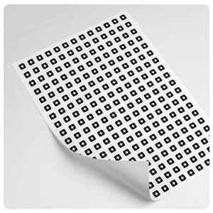 Cartela de Adesivo Fidelidade Adesivo 1x1cm 1x0 Sem revestimento Meio corte 