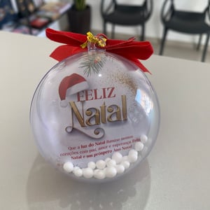 Bola de natal personalizada Acrílico com papel fotográfico 6,5cm    
