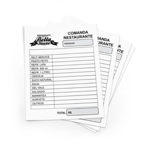 Comandas Papel Sulfite 75g 10x15cm 4x0 Original do papel Blocagem de 100 em 100 folhas no total 1x100fls 