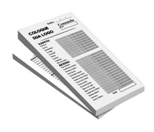Comandas Papel Sulfite 75g 10x21cm 4x0 Original do papel Blocagem de 100 em 100 folhas no total 1x100fls 