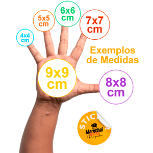 Adesivo Vinil Brilho Vinil Branco 4x4cm 4x0 Brilho Com Recorte Redondo/Quadrado