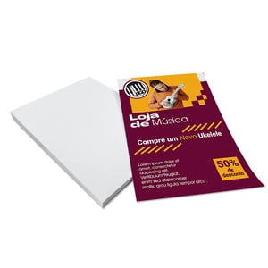 Flyers / Folhetos Couchê 90g 14x20 cm 4x0 Sem verniz Corte Reto 