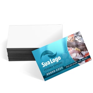 Cartão de visita 4x0 Couchê 250g 9x5cm 4x0 Verniz Total Brilho Corte Reto 