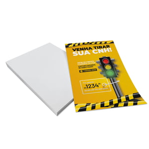 Flyers / Folhetos Couchê 150g 20x15 cm 4x0 Sem verniz Corte Reto 