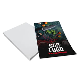 Flyers / Folhetos Couchê 150g 20x30 cm 4x0 Sem verniz Corte Reto 