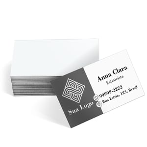 Cartão de visita 4x0 simples Couchê 300g 9x5cm 4x0 Verniz Total Brilho Corte Reto 