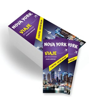 Flyers / Folhetos Couchê 90g 10x20 cm 4x0 Sem verniz Corte Reto 