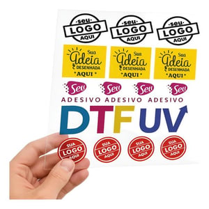 DTF UV Tamanho A4 ADESIVO 20X30  VERNIZ  
