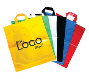 SACOLA FITA ALTA Plástico 30X45X0,15cm Impressão em Silk 1 cor - Só frente   